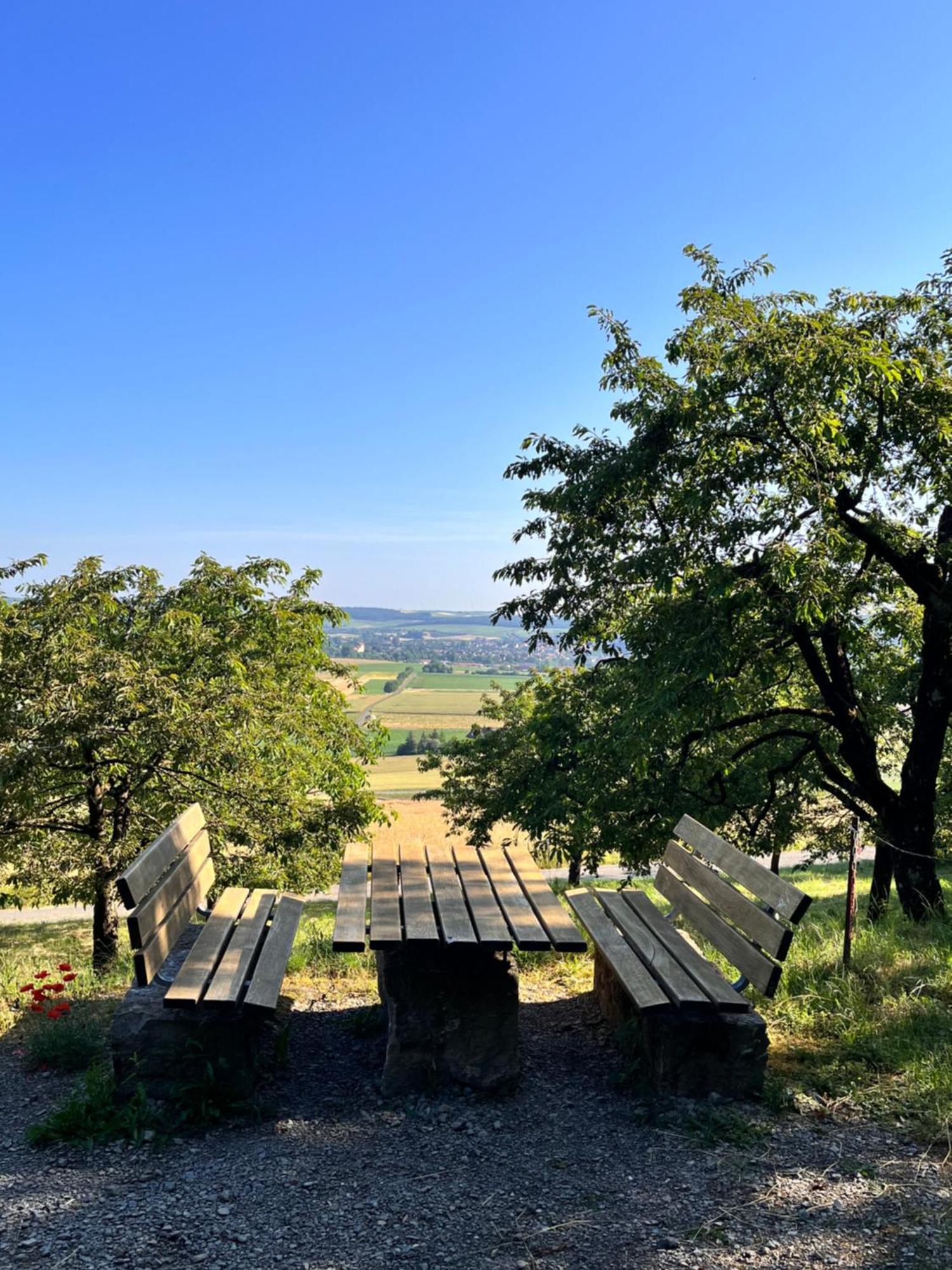Ferienhaus Weinbergblick - Nahe Wuerzburg - 2 Schlafzimmer - Familienfreundlich - Terrasse Unterleinach Esterno foto